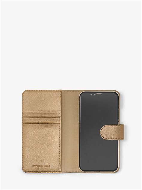 michael kors saffiano leather folio case for iphone x|Michael Kors Saffiano Leather Folio for Apple iPhone X .